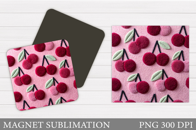Crochet Cherry Magnet. Berries Magnet Sublimation