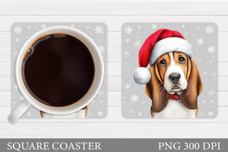 Christmas Dog Coaster Sublimation. Christmas Coaster Design