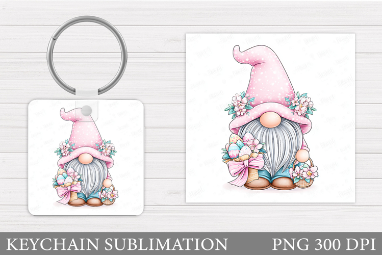 Easter Gnome Keychain Design. Easter Keychain Sublimation