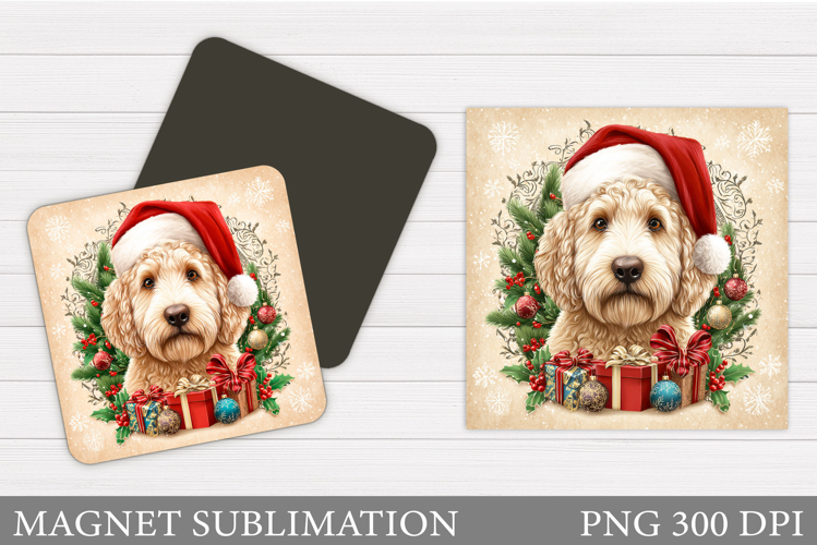 Christmas Dog Magnet Design. Christmas Magnet Sublimation