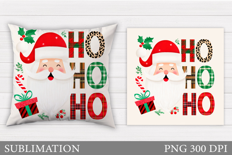 Santa Claus Pillow Design. Christmas Pillow Sublimation