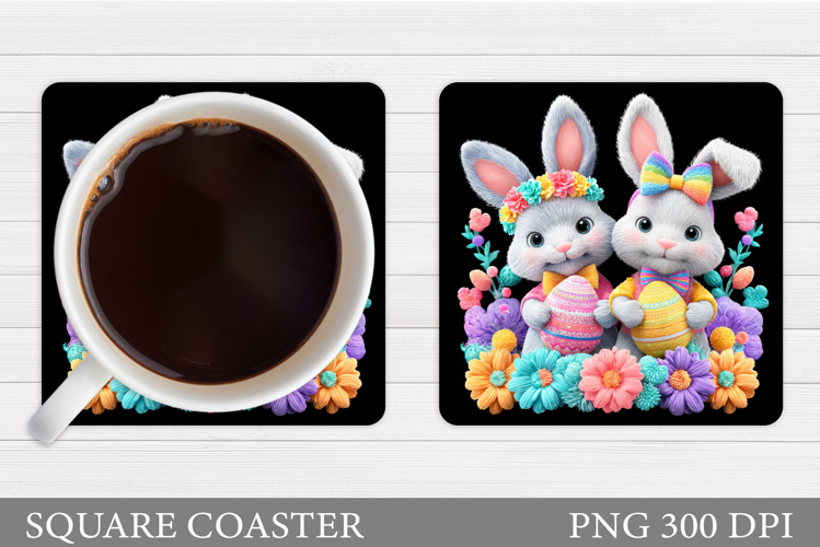 Easter Bunny Coaster Design. Easter Coaster Sublimation