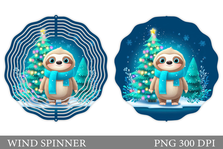 Christmas Sloth Wind Spinner. Christmas Wind Spinner