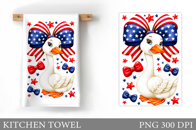 Patriotic Goose Kitchen Towel. Patriotic Kitchen Towel