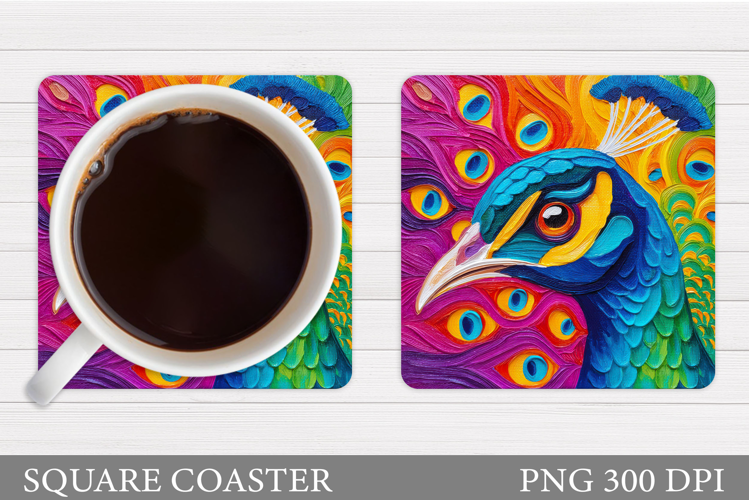 Peacock Coaster Design. Peacock Sublimation