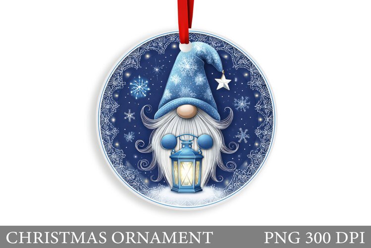 Gnome Christmas Ornament. Christmas Ornament Sublimation example image 1