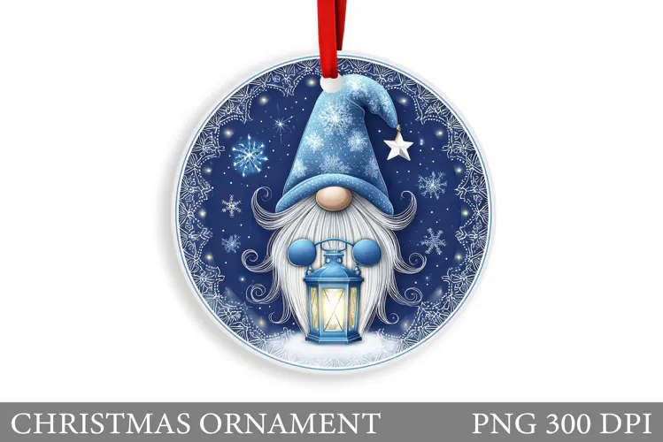 Gnome Christmas Ornament. Christmas Ornament Sublimation