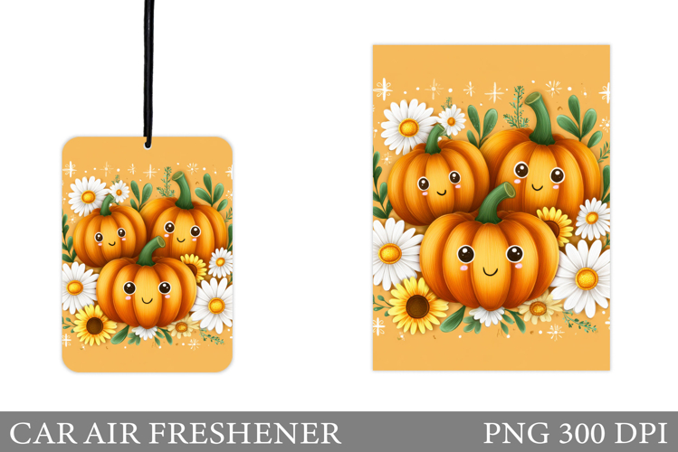 Cute Pumpkin Car Air Freshener. Pumpkin Sublimation