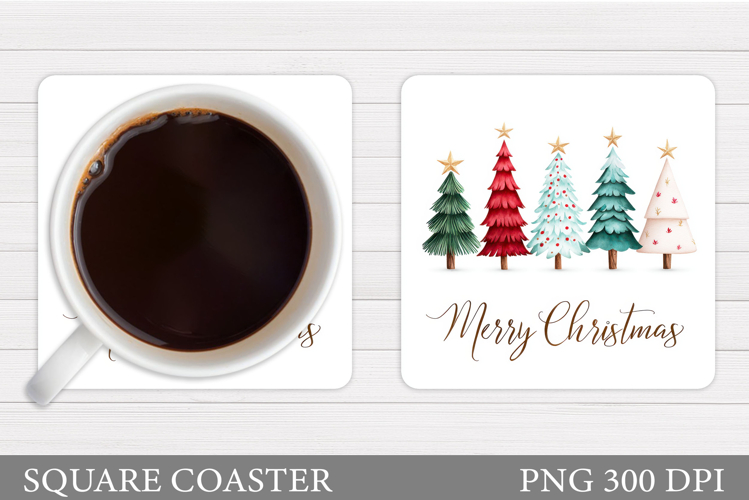 Christmas Tree Coaster Design. Christmas Coaster Sublimation