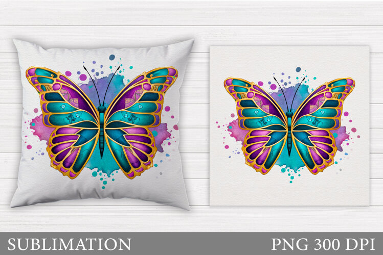 Butterfly Pillow Design. Butterfly Sublimation example image 1