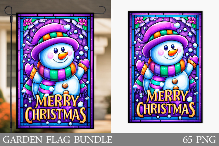 Snowman Garden Flag. Christmas Garden Flag Sublimation