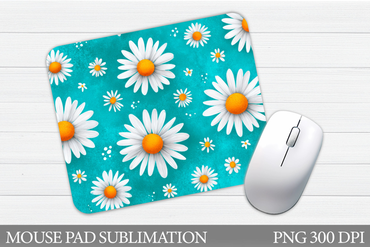 Daisy Flowers Mouse Pad. Flowers Mouse Pad Sublimation