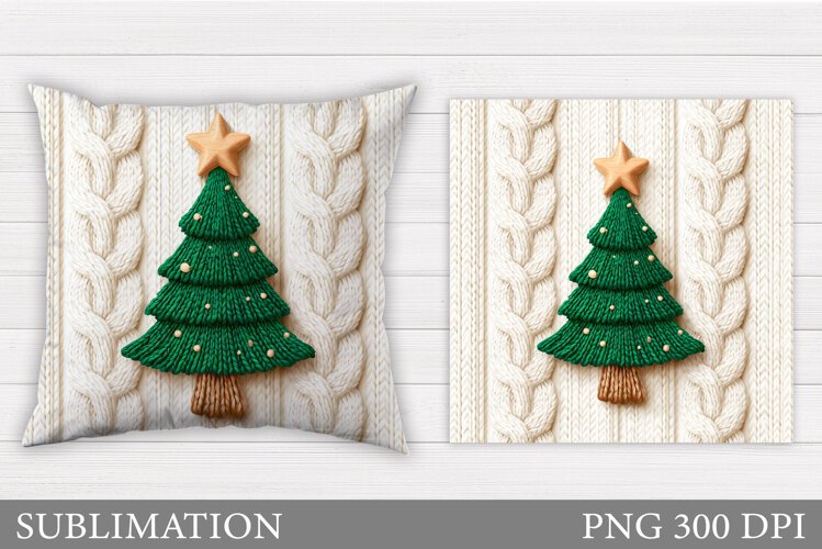 Christmas Tree Pillow Design. Christmas Tree Sublimation example image 1