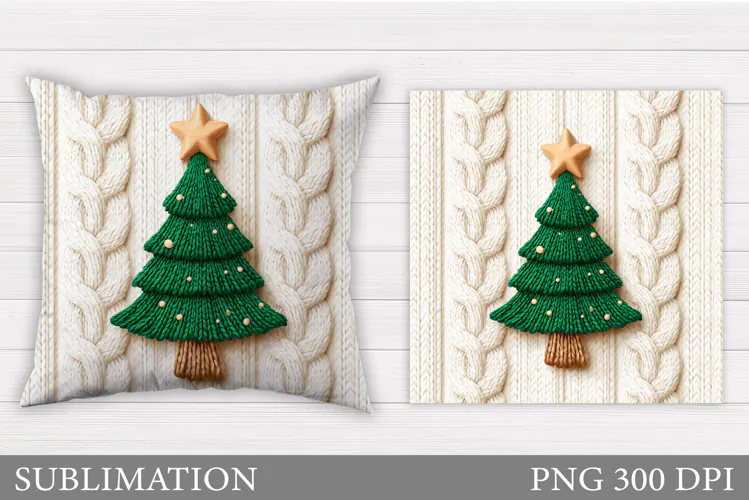 Christmas Tree Pillow Design. Christmas Tree Sublimation