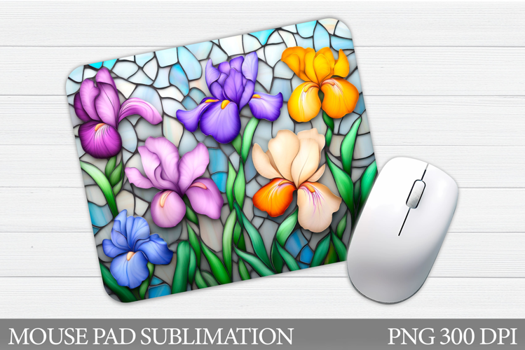 Irises Mouse Pad Sublimation. Flowers Mouse Pad Design