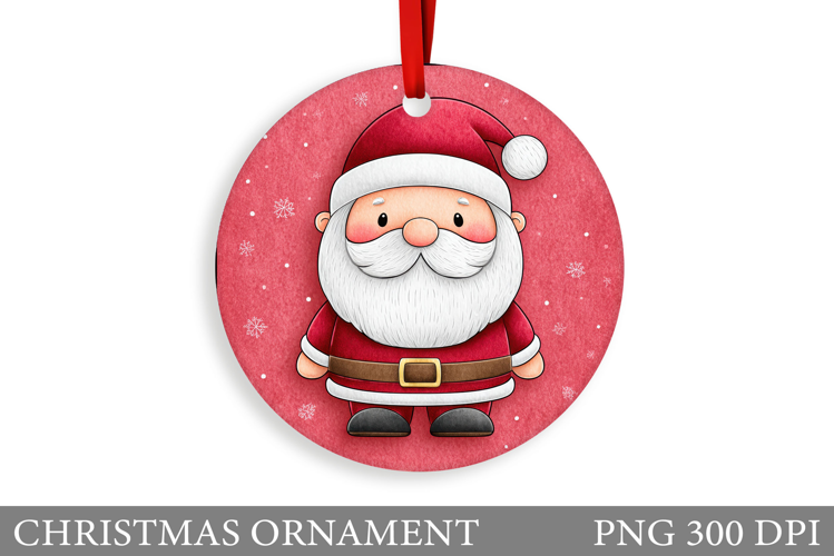Cute Santa Claus Christmas Ornament. Santa Claus Sublimation