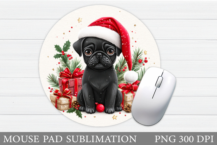 Christmas Dog Mouse Pad. Cute Dog Mouse Pad Sublimation