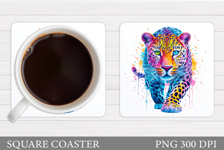 Leopard Coaster Design. Leopard Sublimation