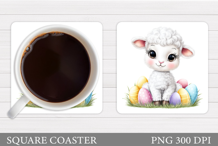 Easter Lamb Coaster Design. Easter Coaster Sublimation