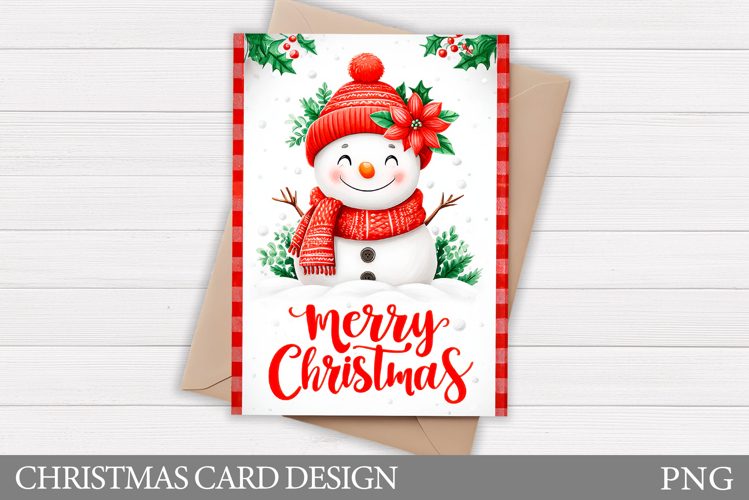 Cute Snowman Card Printable. Christmas Card Design