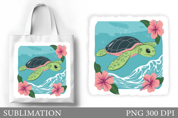 Turtle Tote Bag Design. Turtle Sublimation
