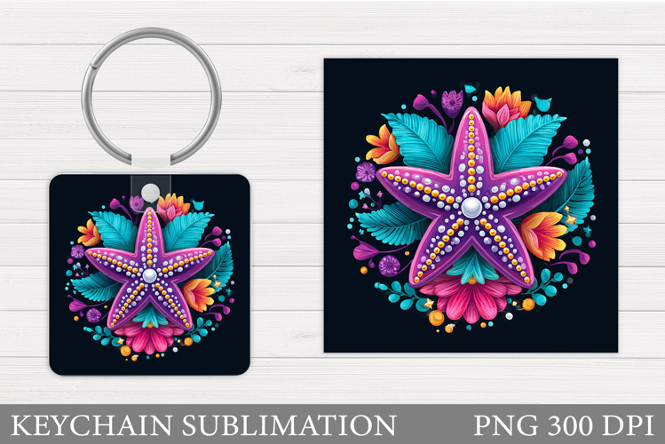 Starfish Keychain Design. Starfish Sublimation