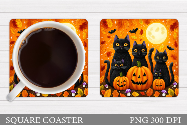 Halloween Cat Coaster. Halloween Coaster Design