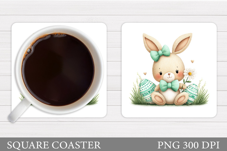 Easter Bunny Coaster Sublimation. Easter Coaster Design