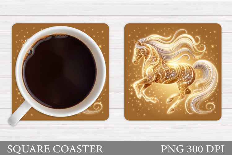 Horse Coaster Design. Horse Square Coaster Sublimation