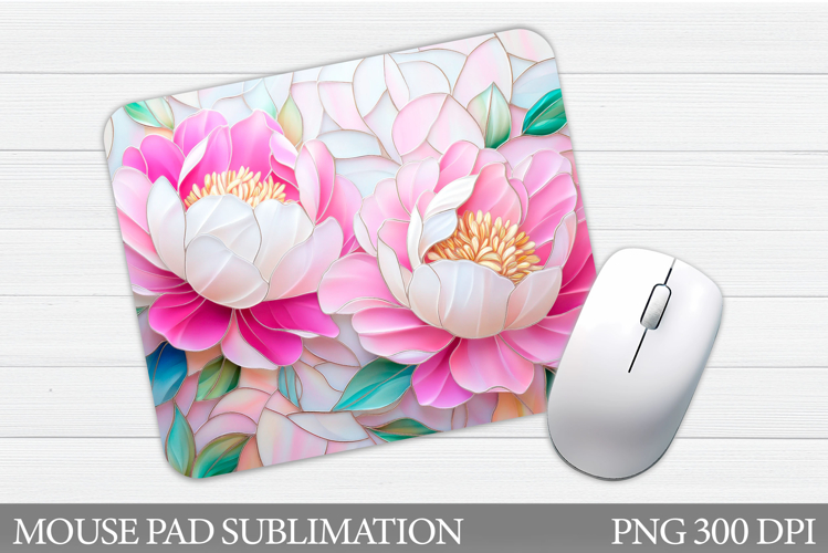 Peonies Mouse Pad Sublimation. Flowers Mouse Pad Design