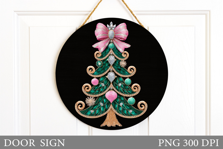 Christmas Tree Door Sign. Christmas Door Sign Design