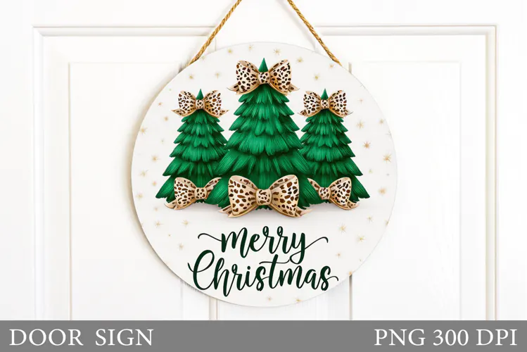 Christmas Door Sign Design. Merry Christmas Door Sign