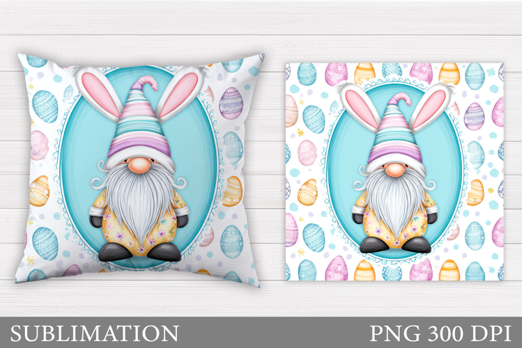 Easter Gnome Pillow Design. Easter Gnome Sublimation