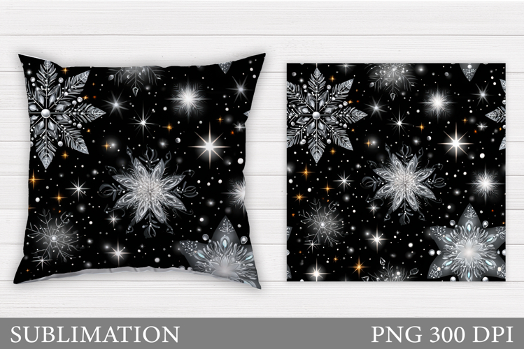Snowflakes Pillow Design. Winter Pillow Sublimation