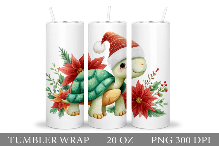 Christmas Turtle Tumbler. Christmas Tumbler Sublimation