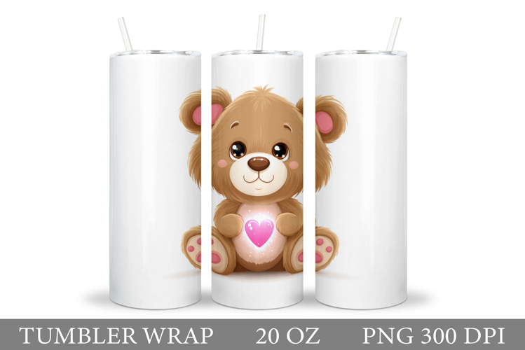 Valentines Bear Tumbler. Valentines Tumbler Sublimation