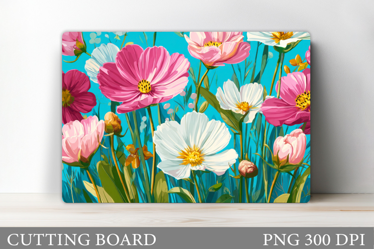 Flowers Cutting Board Sublimation. Wildflowers Cutting Board