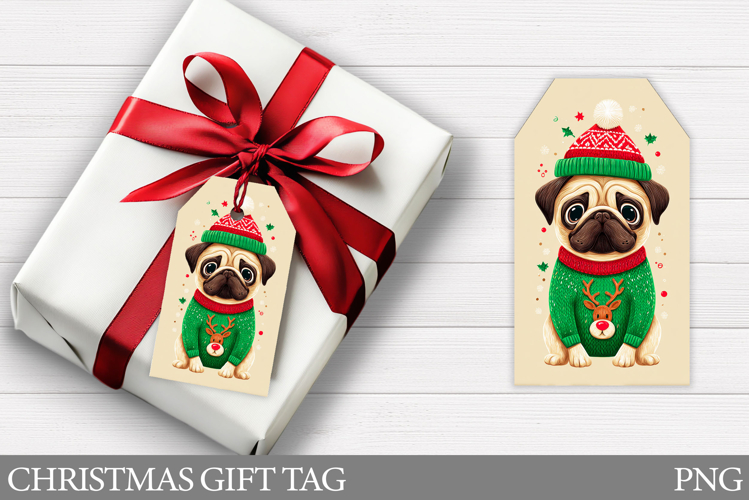Christmas Gift Tag Design. Christmas Dog Gift Tag Printable