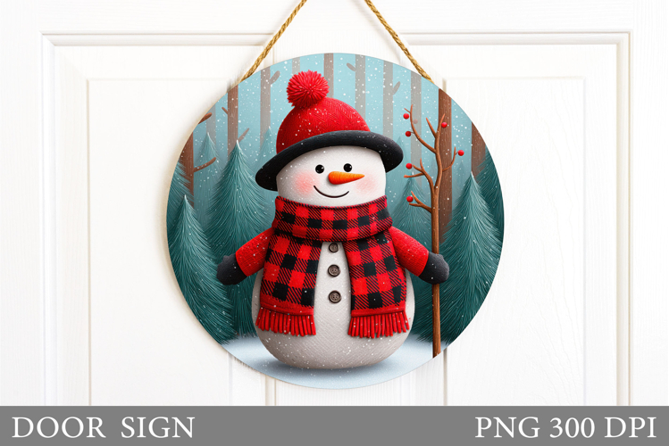 Christmas Snowman Door Sign. Christmas Door Sign Sublimation