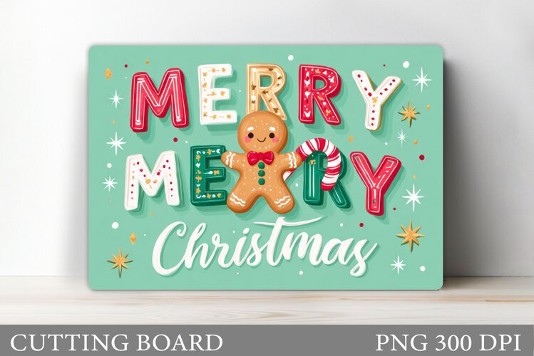 Merry Christmas Cutting Board. Christmas Cutting Board example image 1