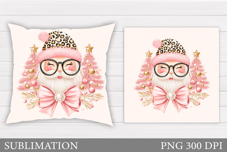 Santa Claus Pillow Design. Christmas Pillow Sublimation