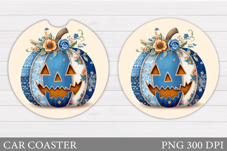 Halloween Pumpkin Coaster Design. Halloween Car Coaster