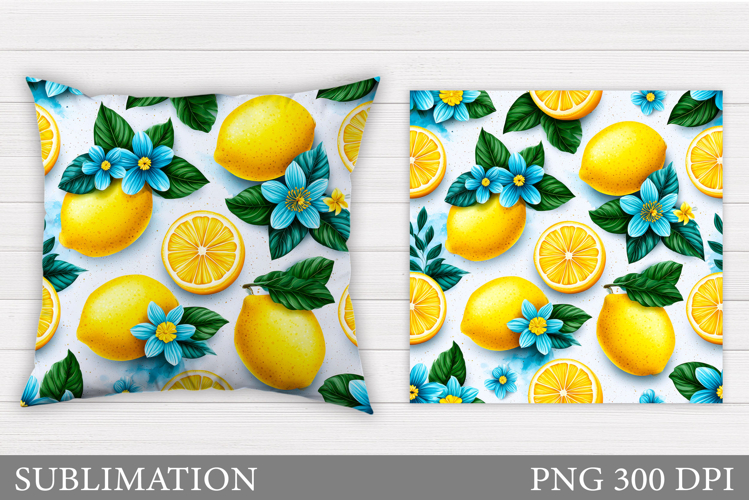 Lemons Pillow Design. Lemons Sublimation
