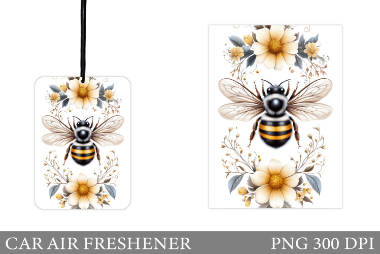 Bee Car Air Freshener. Flowers Car Air Freshener