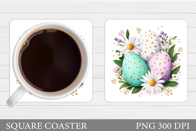 Easter Eggs Coaster Design. Easter Coaster Sublimation