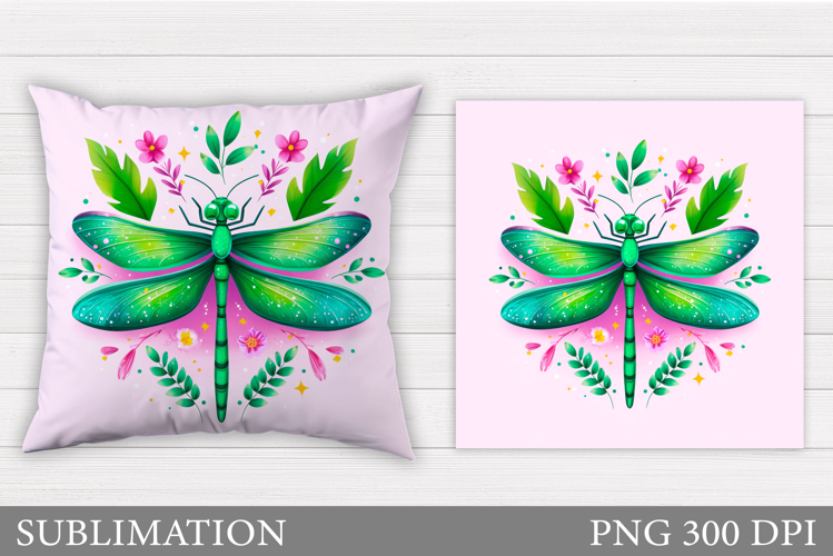 Dragonfly Pillow Design. Dragonfly Sublimation