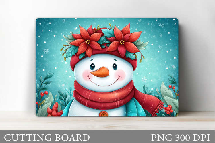 Cute Snowman Cutting Board. Christmas Cutting Board Design