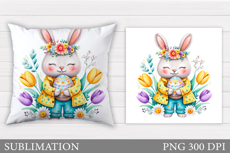 Easter Bunny Pillow Design. Easter Bunny Sublimation