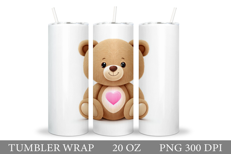 Valentines Bear Tumbler. Valentines Tumbler Sublimation