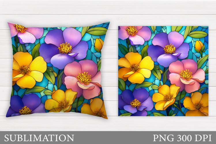Flowers Pillow Sublimation. Floral Pillow Design